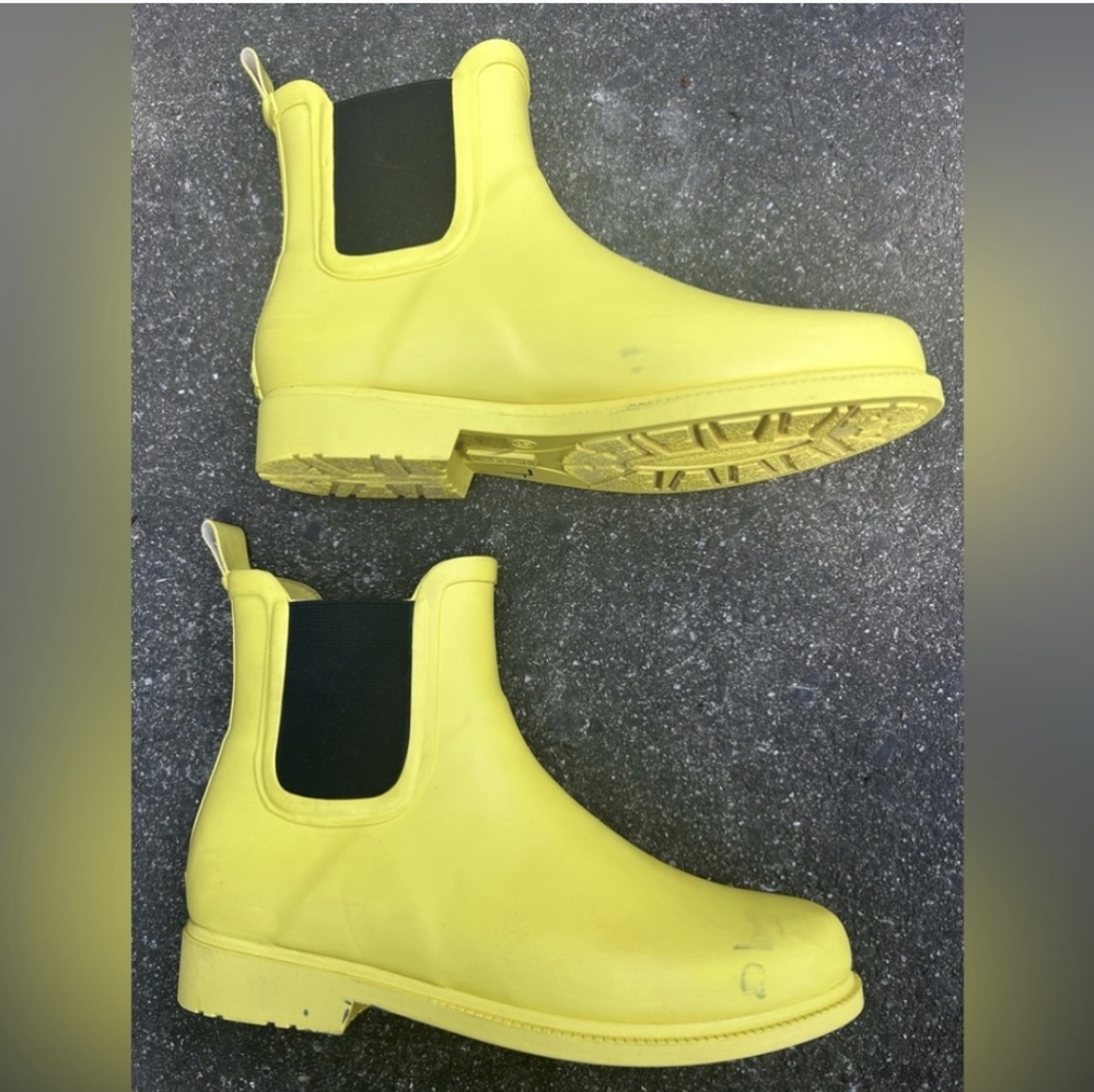 J Crew Factory Yellow Chelsea Rain Boots - Picture 7 of 10